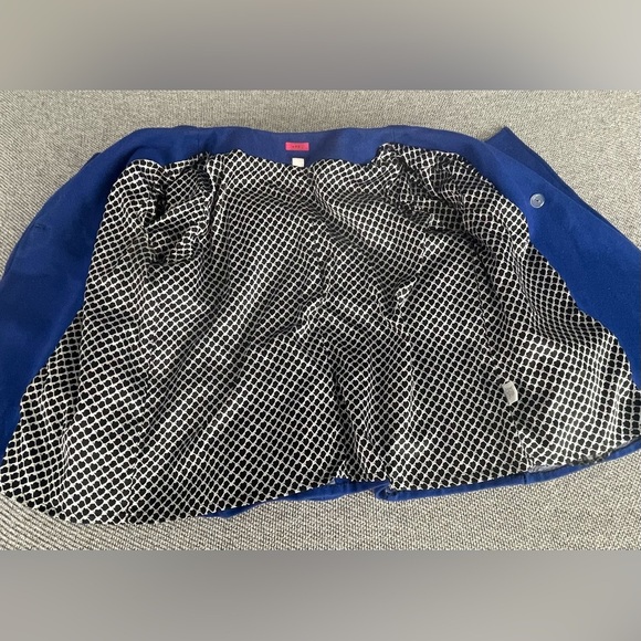 Lux Blue Pea Coat Asymmetrical Design Tailored Fit - Picture 13 of 16